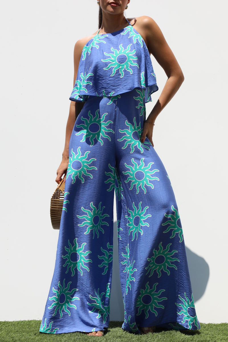 DD7317, RUFFLED WOVEN JUMPSUIT