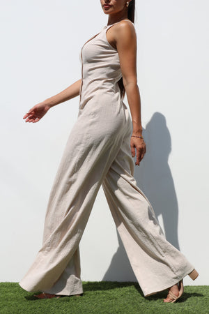 DD7230, BUTTON DOWN WOVEN JUMPSUIT