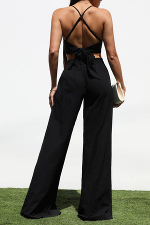 DD7134, SMOCKED WOVEN TOP AND PANTS SET