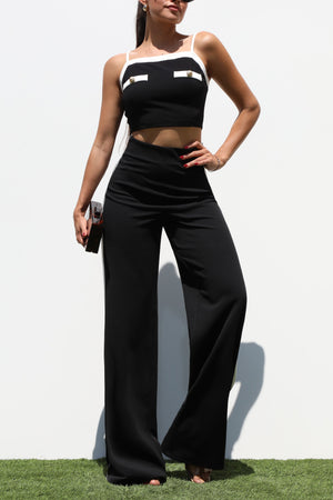 DD7293, SMOCKED WOVEN TOP AND PANTS SET