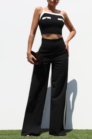 DD7293, SMOCKED WOVEN TOP AND PANTS SET