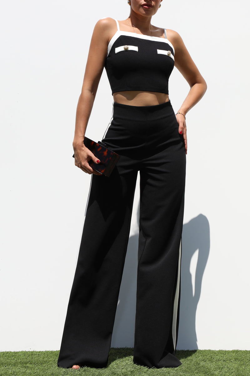 DD7293, SMOCKED WOVEN TOP AND PANTS SET