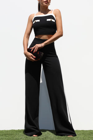 DD7293, SMOCKED WOVEN TOP AND PANTS SET