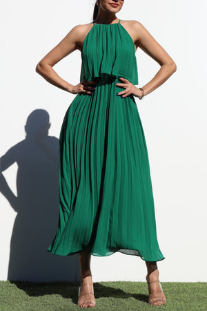 DD7021, PLEATED WOVEN MIDI DRESS
