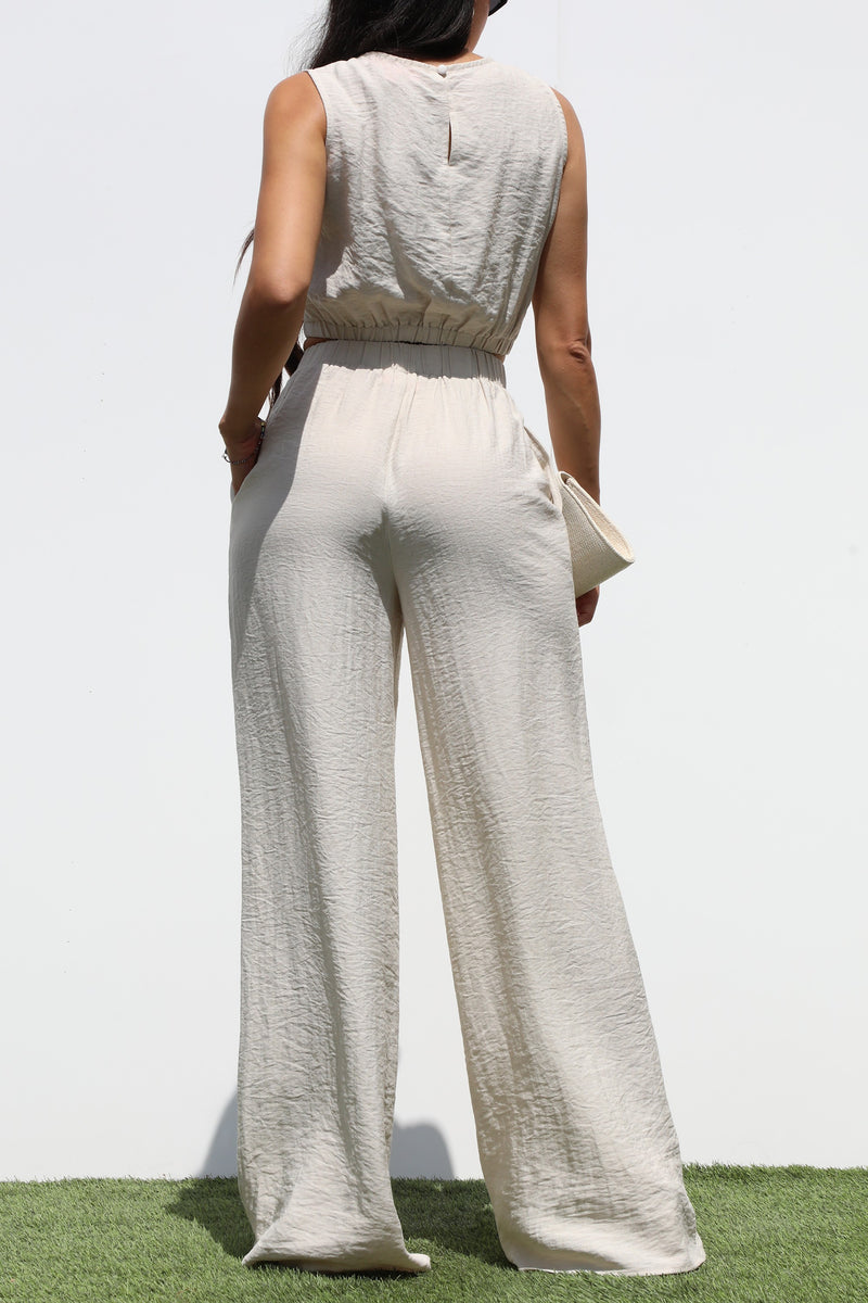 DD7302, LOOSE FIT TOP WOVEN AND PANTS SET