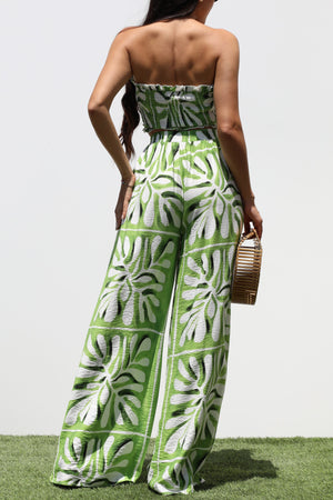 DD7316, SMOCKED TOP WOVEN AND PANTS SET
