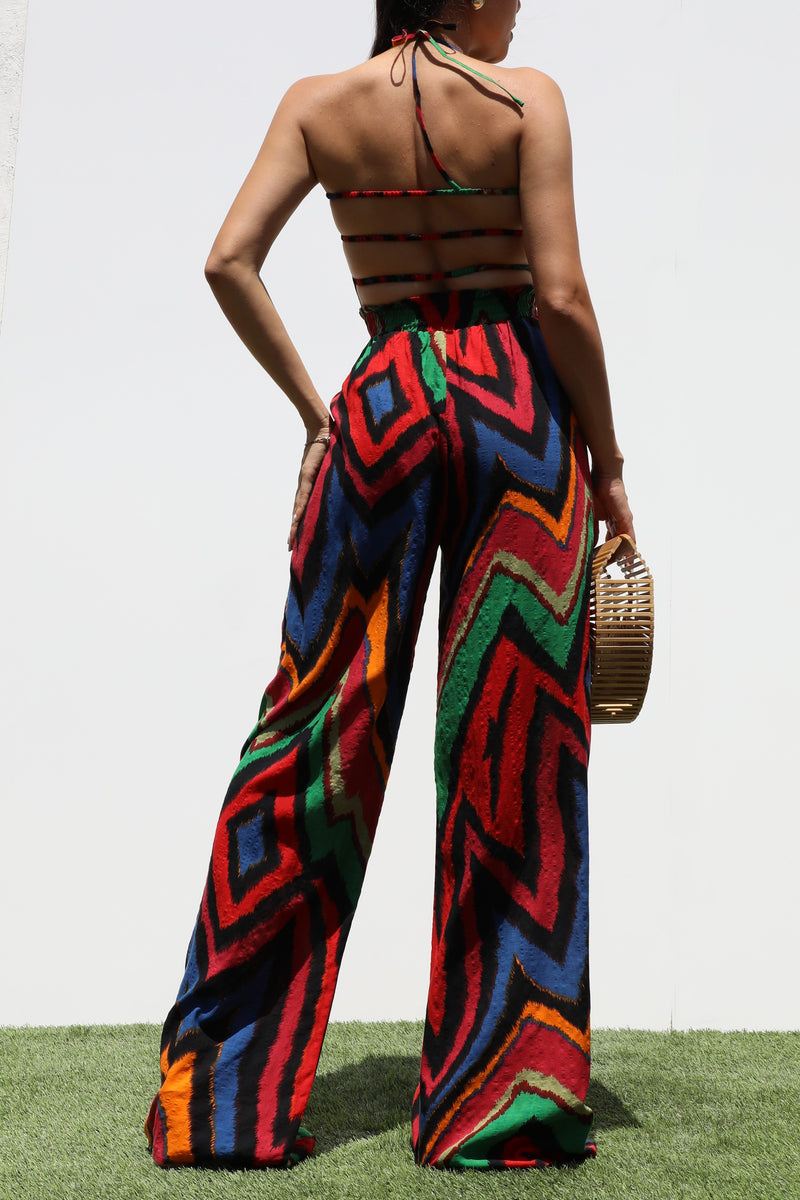 DD7333, SMOCKED TOP WOVEN JUMPSUIT