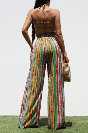 DD7333, SMOCKED TOP WOVEN JUMPSUIT