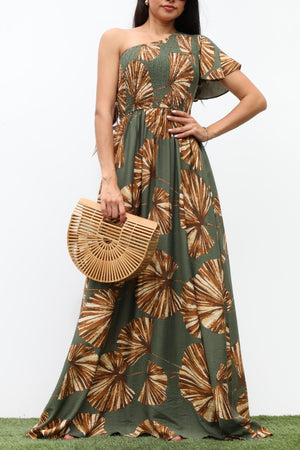 DD7338, SMOCKED TOP WOVEN MAXI DRESS