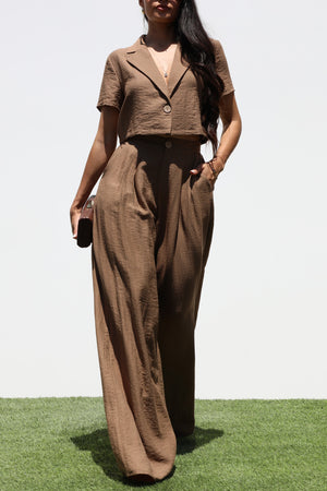 DD8159, BUTTON DOWN JK AND PANTS SET