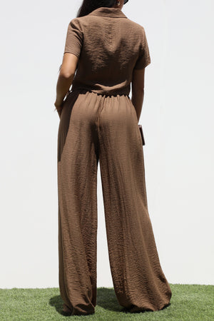 DD8159, BUTTON DOWN JK AND PANTS SET