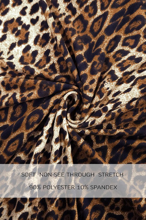 DD7760, LEOPARD RUCHED KNIT BODYCON DRESS