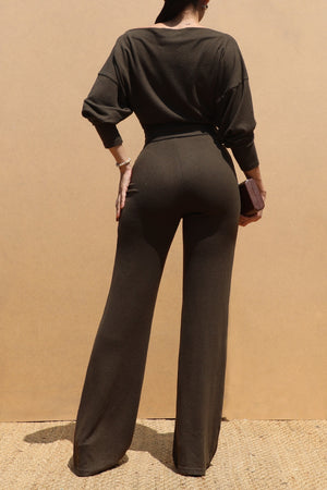 DD7584, OFF SHOULDER KNIT JUMPSUIT