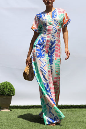 DD8431, PRINTED LOOSE FIT WOVEN JUMPSUIT