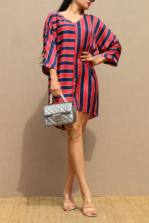 DD1893, V NECK SATIN MINI DRESS