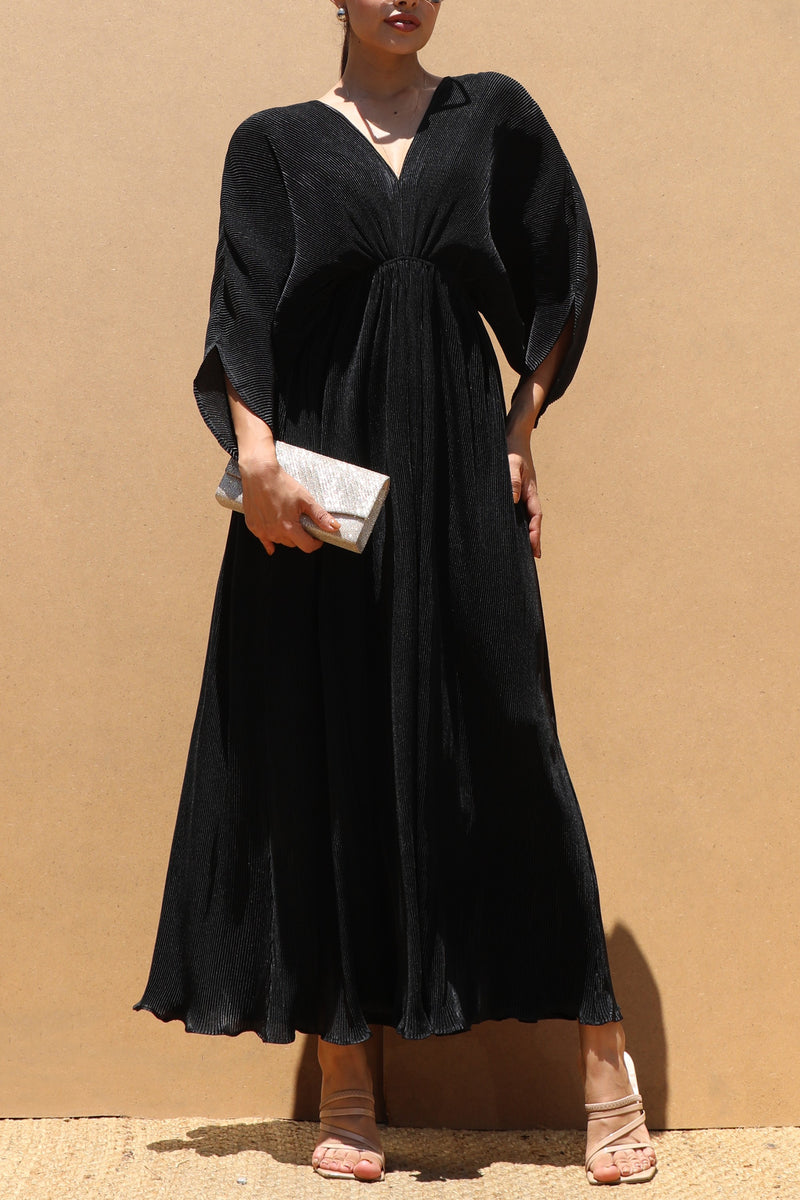 DD7455, PLEATED LOOSE FIT MIDI DRESS