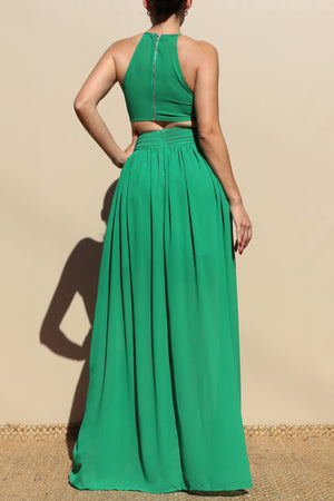 DD4624, PLEATED WOVEN MAXI DRESS