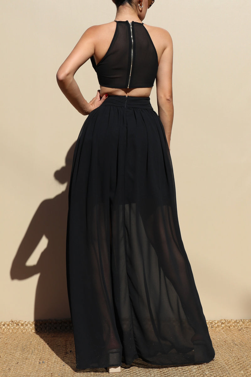 DD4624, PLEATED WOVEN MAXI DRESS