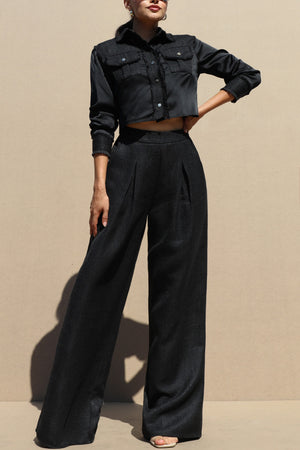 DD7593, BUTTON DOWN TOP AND PANT SET