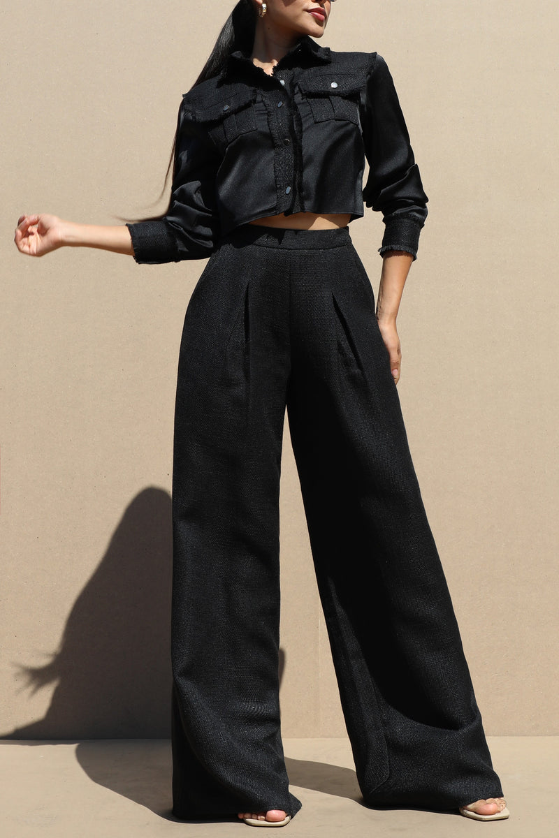 DD7593, BUTTON DOWN TOP AND PANT SET