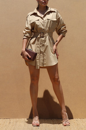 DD7409, LOOSE FIT WOVEN MINI DRESS