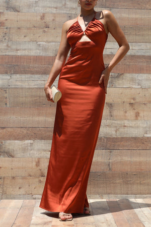 DD4071, CAMI SATIN MAXI DRESS