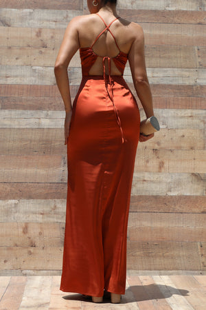 DD4071, CAMI SATIN MAXI DRESS