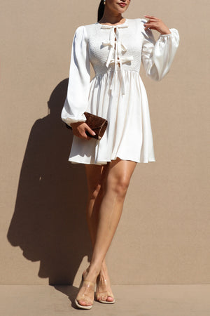 DD7495, SMOCKED TOP WOVEN MINI DRESS