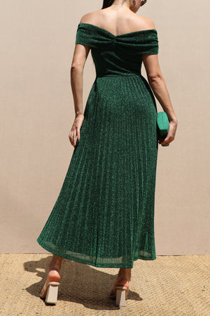 DD7615, LUXE OFF SHOULDER MIDI DRESS