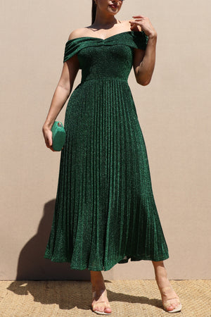 DD7615, LUXE OFF SHOULDER MIDI DRESS