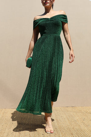 DD7615, LUXE OFF SHOULDER MIDI DRESS