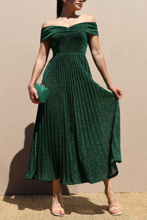 DD7615, LUXE OFF SHOULDER MIDI DRESS