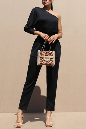 DD7624, ONE SHOULDER KNIT JUMPSUIT