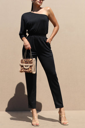 DD7624, ONE SHOULDER KNIT JUMPSUIT