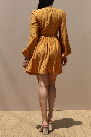 DD7637, SMOCKED TOP WOVEN MINI DRESS