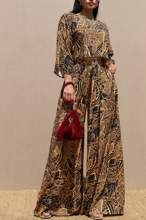 DD7647, PRINTED TOP AND PANTS SET