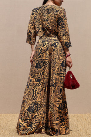 DD7647, PRINTED TOP AND PANTS SET