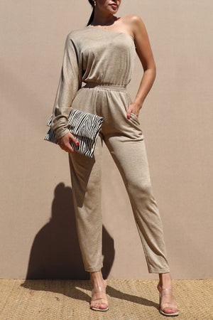 DD7624, ONE SHOULDER KNIT JUMPSUIT