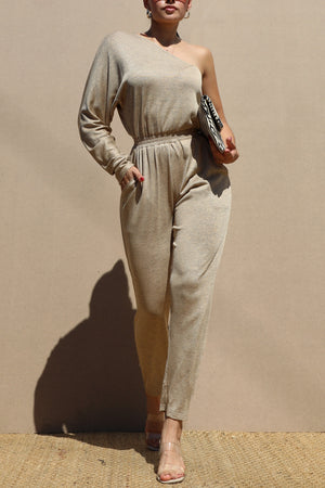 DD7624, ONE SHOULDER KNIT JUMPSUIT
