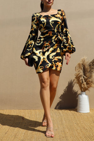 DD7505, SQUARE NECK SATIN MINI DERSS