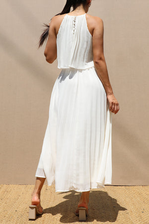 DD7021, PLEATED WOVEN MIDI DRESS