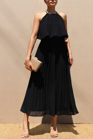 DD7021, PLEATED WOVEN MIDI DRESS