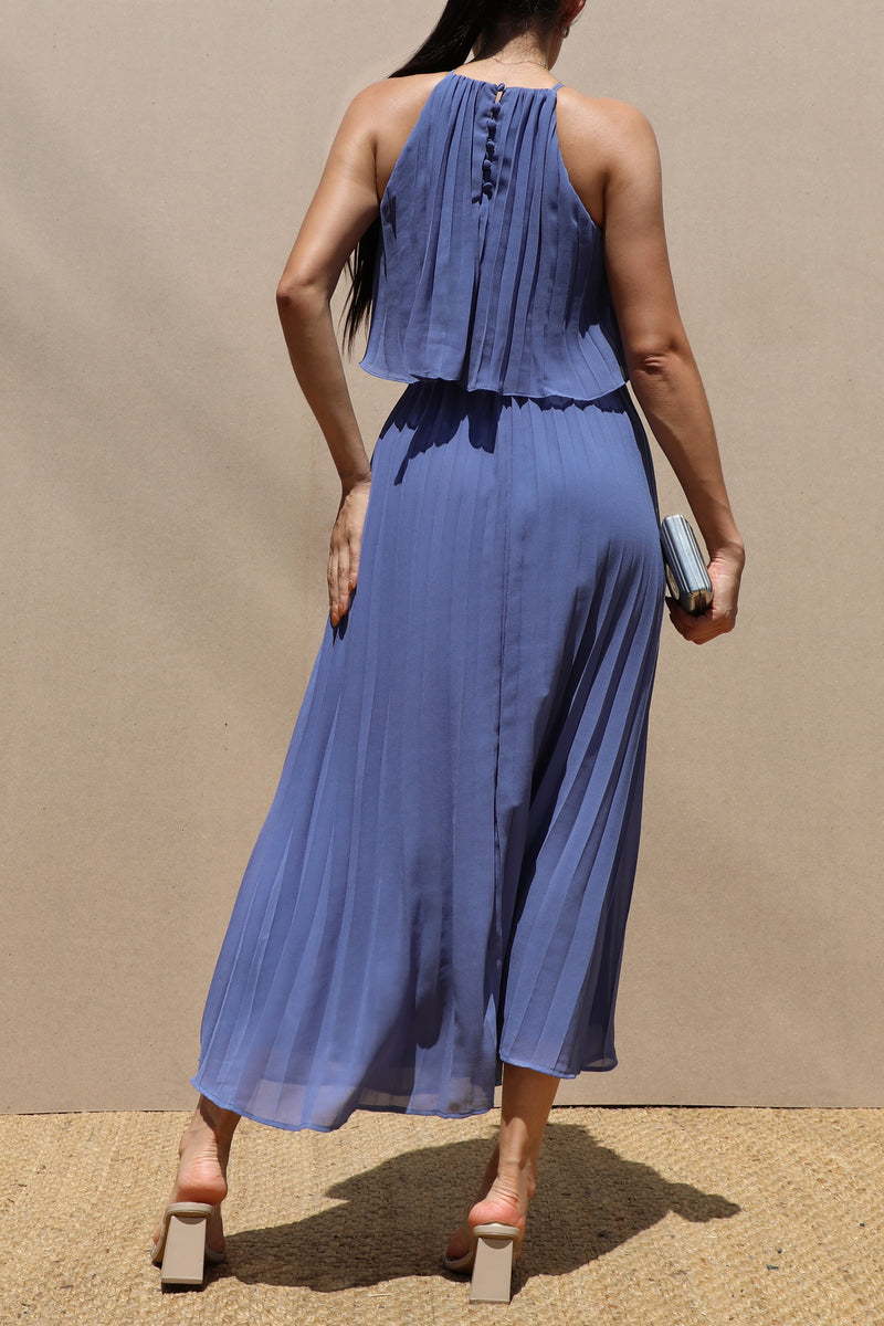 DD7021, PLEATED WOVEN MIDI DRESS