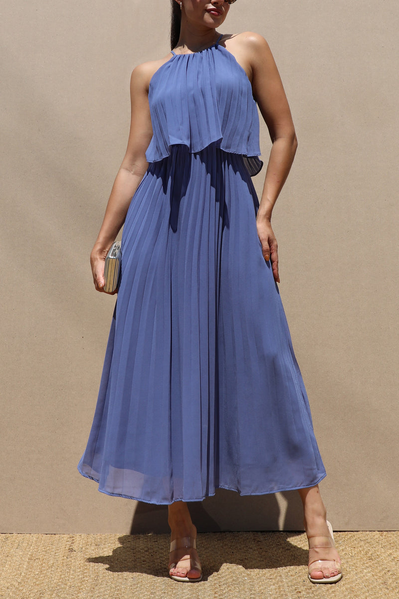 DD7021, PLEATED WOVEN MIDI DRESS