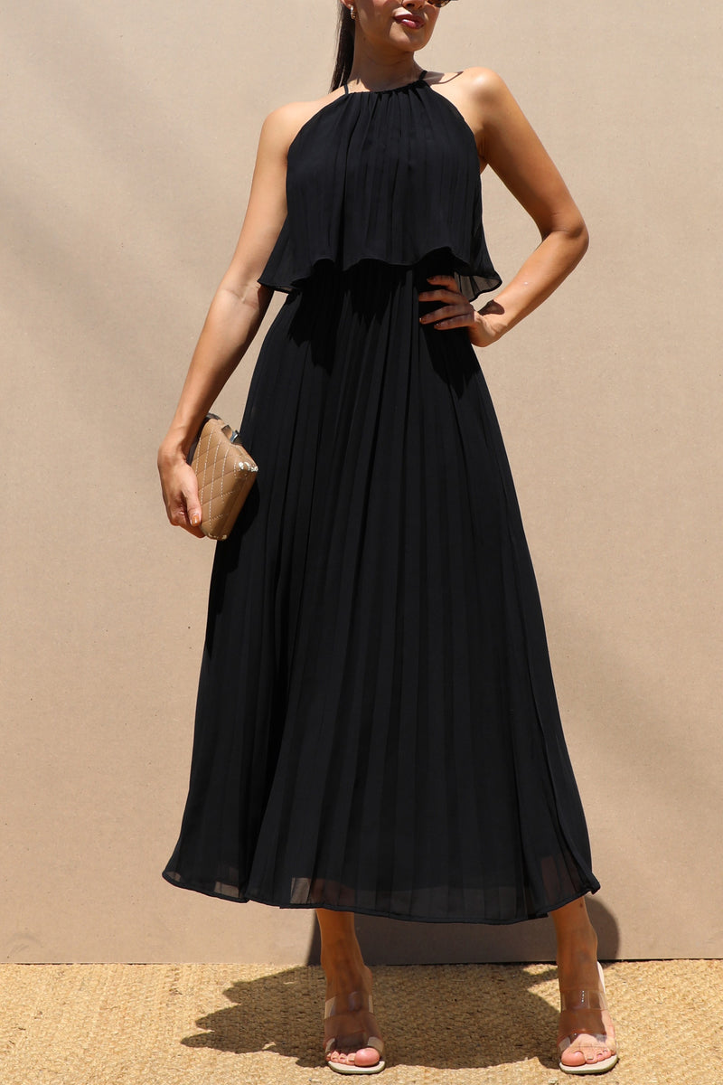 DD7021, PLEATED WOVEN MIDI DRESS