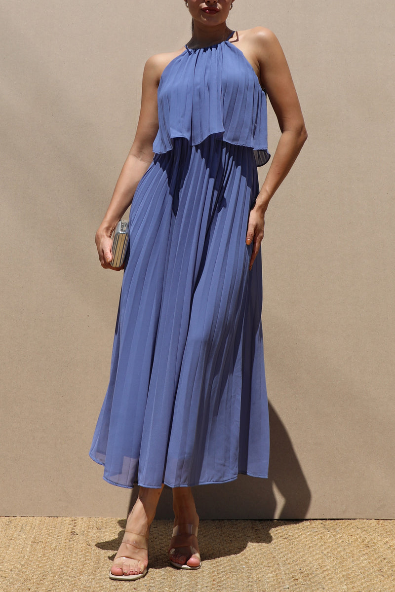 DD7021, PLEATED WOVEN MIDI DRESS