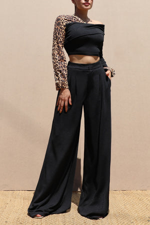 DD7666, ONE SHOULDER KNIT TOP AND PANT SET