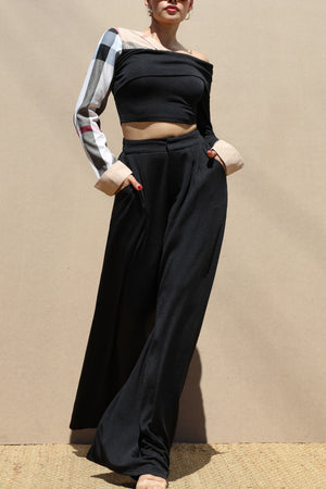 DD7666, ONE SHOULDER KNIT TOP AND PANT SET