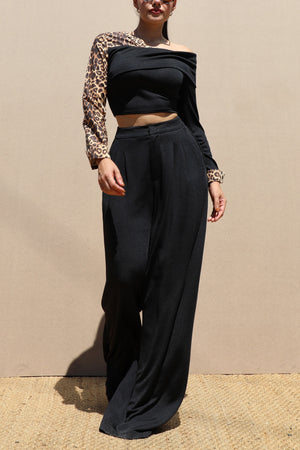 DD7666, ONE SHOULDER KNIT TOP AND PANT SET