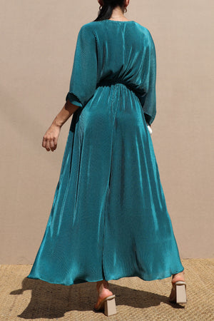 DD7455, PLEATED LOOSE FIT MIDI DRESS